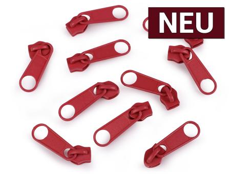 Zipper für Endlos-Reißverschluss 5mm rot 