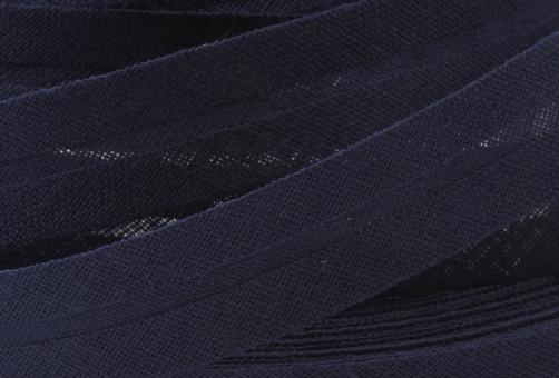 Schrägband aus Baumwolle vorgefalzt Breite 2cm in dunkelblau 